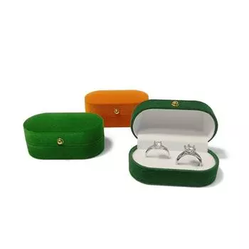 Дисплей для ювелирных изделий, шкатулка для колец с двумя отделениями, круглая золотая пряжка, шкатулка для сережек чёрный