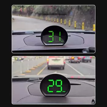 Дисплей HeadsUp для автомобилей Цифровой GPS Автомобильный спидометр Plug and Play Неразрушающая установка MPH зелёный