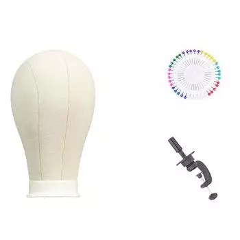 Дисплей Холст Блок Голова Комплект Парикмахерское дело Демонстрация Стенд Держатель для парика Укладка волос 23in бежевый