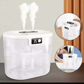 Дисплей влажности 1500 мл универсальный увлажнитель воздуха бытовой спальни офис настольный портативный два порта распылитель воды добавка White