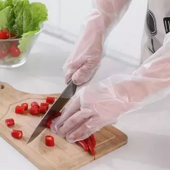 Disposable Arm Guard Gloves Kitchen Household Dishwashing Cleaning Waterproof Elastic Drawstring Lengthened CPE Long-Arm Gloves