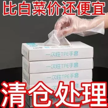 Disposable Gloves Food Grade Special TPE Plastic Commercial Thickened Durable Kitchen Catering Removable Box Special offer: [5 boxes/500]] L