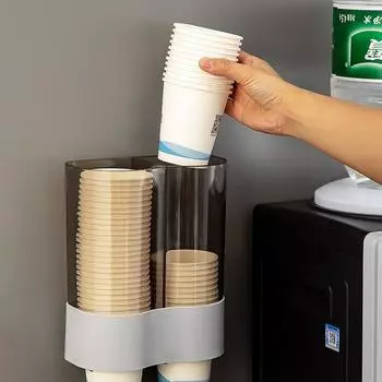 Disposable Paper Cups Dispenser Plastic Cup Holder For Water Dispenser Wall Mounted Cup Storage Rack Cups Container Organizer