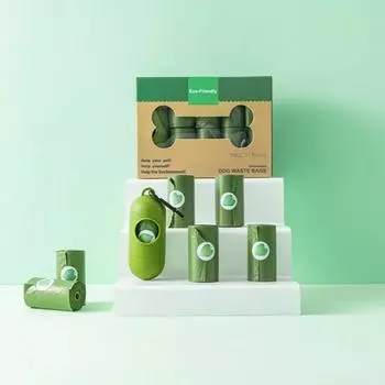 Disposable Pet Poop Bags Dog Waste Bags Degradable Poop Bags with Leash Clip and Poop Bag Dispenser Outdoor Dog Excrement Bags