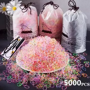 Одноразовые резинки для младенцев, милые дети, без вреда для волос, маленькие резинки для завязывания волос, аксессуары для волос, повязки на голову, петли для волос. 600pcs-3