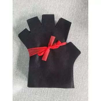 Disposable Small Size Black Non-Woven Fingerless Nail Gloves Hand Guard Hygiene and Light Reduction during Manicure Small size black nail gloves