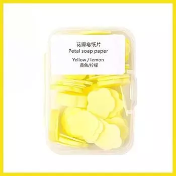 Disposable Soap Tablets Student and Children s Portable Petal Soap Tablets Outdoor Travel Portable Antibacterial Hand Soap жёлтый