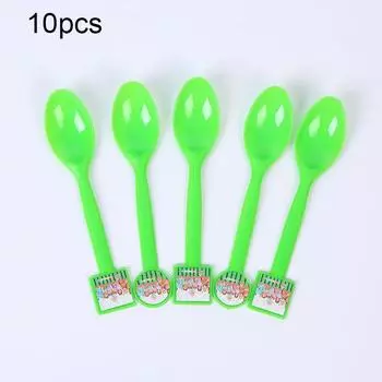 Disposable Supplies Party Tableware Plate Banner Napkin Cake Topper 10pcs-Spoons