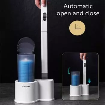 Disposable Toilet Brush Set Home Wash Toilet Cleaner Toilet Artifact Bathroom Accessories Wall Hang NoBlind Spot Household Set белый