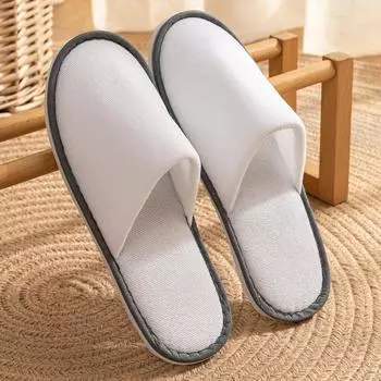 Disposable Unisex Slippers White One Size Non-Slip Hotel Slippers Home Comfortble Indoor Slippers One Size