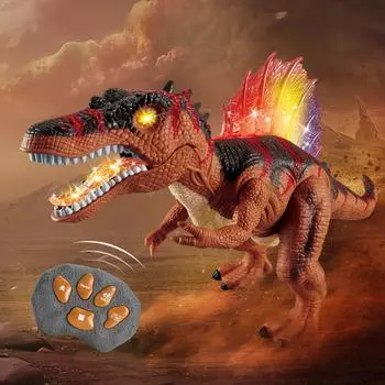 Дистанционное управление динозавром электрический колюшка дракон имитация звука ходьба детские развивающие игрушки динозавр оптом зелёный