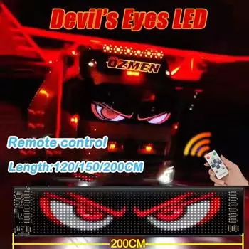Дистанционное управление грузовиком Devil Eye LED Matrix Pixel Panel Lighting Граффити Прокрутка Наклейка Текстовая доска Лобовое стекло хань синий