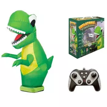 Дистанционное управление надувной имитация модели динозавра электрическая игрушка образовательная детская игрушка для улицы One Size зелёный