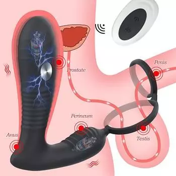 Дистанционный Электрический Шок Анальный Вибратор Массаж Простаты Анальная Пробка Стимулятор Задержки Эякуляции Кольцо Пениса Мужчины Фаллоимитаторы Секс-Игрушки