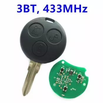 Дистанционный ключ Crossblade City Coupe Cabrio с 3 кнопками для MERCEDES BENZ SMART Fourtwo Forfour Roadster/433 МГц 1pc чёрный