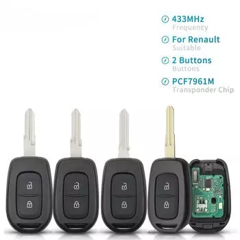 Дистанционный ключ с 2 кнопками для Renault Symbol Trafic, Dacia Logan Lodgy, Dokker Duster Trafic Clio4 Master с чипом 433 МГц PCF7961M A
