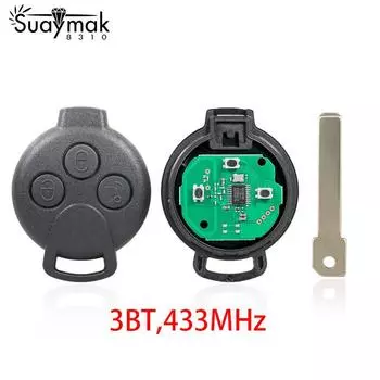Дистанционный ключ с 3 кнопками для чипа BEN SMART Fourtwo 451/ID46/433 МГц 1pc