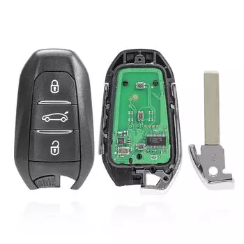 Дистанционный ключ со смарт-картой для AirCross Picasso Cactus C-Crosser C3 C4 C5 C6 Ca с интеллектуальным чипом Hands Free/433,92 МГц/ID46. with HU83 Blade чёрный
