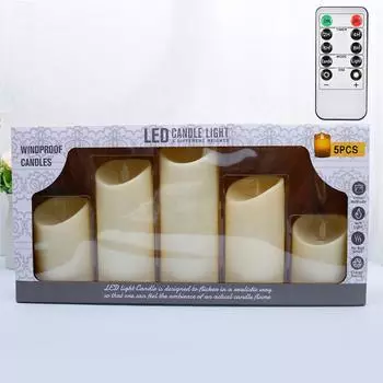 Дистанционный таймер Беспламенные свечи для свечей Мерцающие светодиодные подсвечники Электрические оконные свечи Рождественские светодиодные чайные свечи