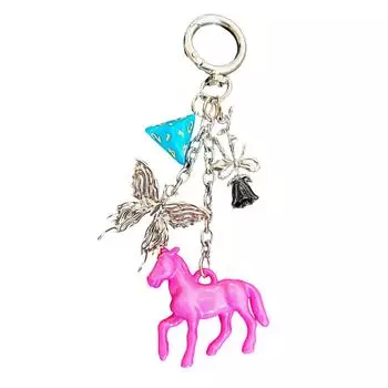Distinctive Keychain Handmade 3D Dices and Horse Pendant Keyring Bag Charm Accessories for Trendy Jewelry Lovers T2