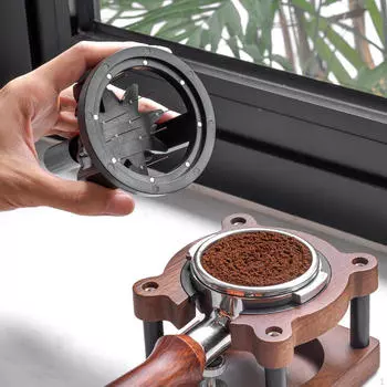 Дистрибьютор кофе, мешалка для эспрессо, ручное перемешивание, регулируемая часть, вращающаяся с двойной головкой-щеткой 51MM