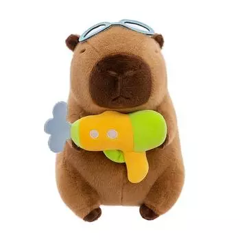 Diver Water Capybara Gun Plush Toy With Backpack For Summer Collectors Vacation Water Gun Tapir,25cm