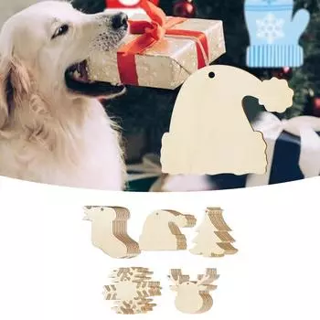 Набор из 10 деревянных подвесок разных размеров для креативных идей декора snowflakes