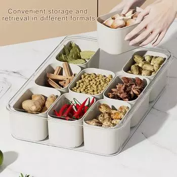 Divided Storage Box Snack Box Container With Multiple Compartments Transparent Lids Refrigerator Organizer Food Storage Box Case