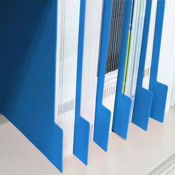 Divider Guide Vertical A4 Vertical Divider Board Document File Shelf Bookshelf Drawer Divider Storage Tray Set of 10 (Blue)