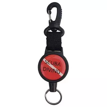 Diving Extendable Lanyard Multipurpose Stainless Steel Telescopic Rope with Hook for Scuba Diver Adventure Gear A