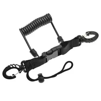 Diving Flashlights Anti-lost Spiral Lanyard Cable Safety Emergency Tool with Quick-release Buckle Safety Strap Leash