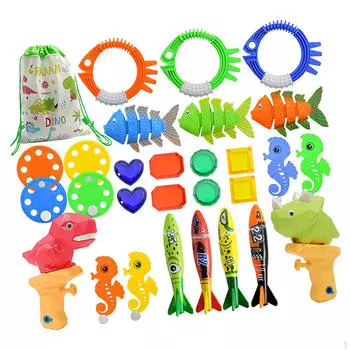 Diving Pool Toys, Water Dive Toys with Storage Bag, Games for Kids Swim