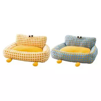 Диван для домашних животных, домашний декор, теплый, удобный, с нескользящим дном, домик для домашних животных, диван-гнездо для собак, кошачий диван-кровать для комнаты, дома, собак, кошек yellow small