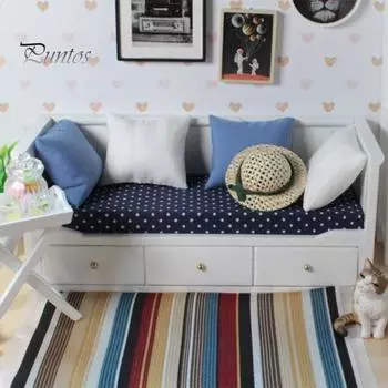 Диван для кукольного домика, имитация DIY, украшение, деревянный диван для кукольного домика, модель игрушки для сцены в гостиной A