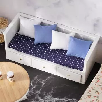 Диван для кукольного домика, имитация DIY, украшение, деревянный диван для кукольного домика, модель игрушки для сцены в гостиной