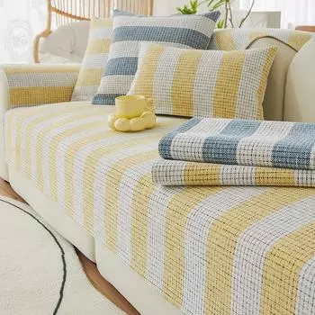 Диван Four Seasons Универсальный скандинавский простой нескользящий чехол на седло, полностью покрытый тканью, подушка для сиденья, шезлонга, утолщенная 65*70cm