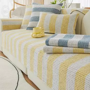 Диван Four Seasons Универсальный скандинавский простой нескользящий чехол на седло, полностью покрытый тканью, подушка для сиденья, шезлонга, утолщенная 65*70cm