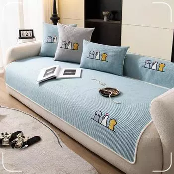 Диван из ледяного шелка с рисунком кошачьей лапы, крутой бамбуковый коврик, летние летние нескользящие подушки для сидений, ткань с полным покрытием 70*70cm