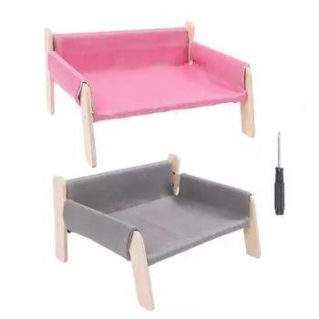 Диван-кровать для домашних животных из сосны, стильный вид, универсальный, снимает беспокойство, приподнятый диван-кровать для кошек и собак для дома, инд. Pink
