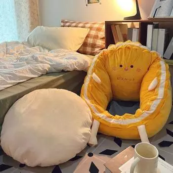 Диван-кровать Yousheng Cartoon Biscuit с противоскользящим дном, износостойкий, моющийся, не выцветающий, для взрослых, ленивый напольный диван-кровать 45cm A