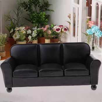 Диван-кукольный домик 1/12 для обустройства миниатюрной гостиной Red Single Sofa