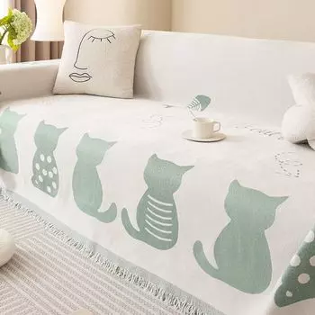 Диван-полотенце из синели с рисунком «Четыре сезона», универсальный простой многофункциональный диван, подлокотник, спинка, универсальное тканевое одеяло, одеяло 180*130