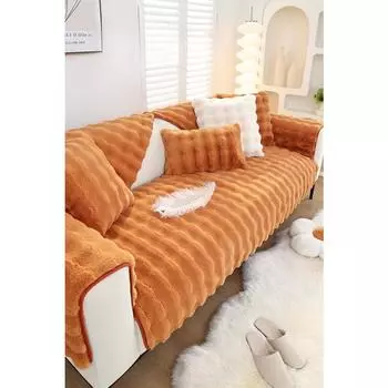 Диван Специальная подушка для дивана Зимняя легкая роскошная противоскользящая утолщенная плюшевая подушка Высококачественный новый стиль 70*70cm