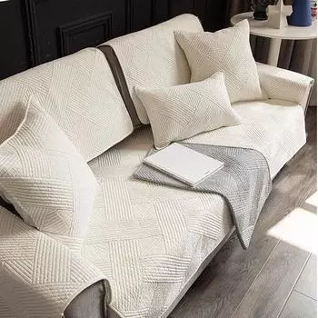 Диванная подушка, чистый хлопок, универсальная для всех сезонов, нескользящая гостиная, простой современный чехол для дивана, полное покрытие, одинарная подушка 70*70