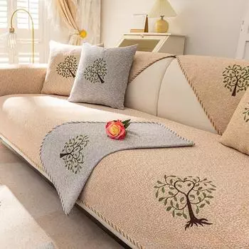 Диванная подушка для четырех сезонов, обычные ткани, кожа, нескользящая, хлопок, лен, летняя подушка, простой, высококачественный чехол в скандинавском стиле, спинка для полотенец 70*70CM