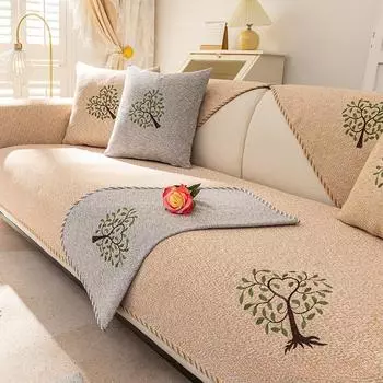 Диванная подушка Four Seasons, обычные ткани, кожа, нескользящая, хлопковая, льняная, летняя подушка, простой и высококачественный чехол, спинка для полотенец 70*70CM