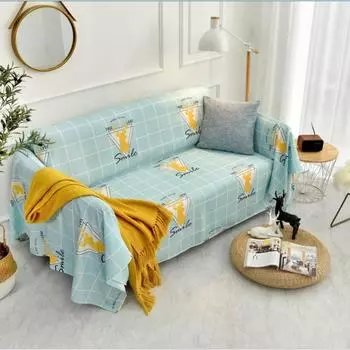 Диванная подушка Four Seasons Универсальное полотенце для дивана Универсальный чехол для дивана Полотенце с полным покрытием Клетчатая голова оленя Универсальный диван All-Match 130*180cm