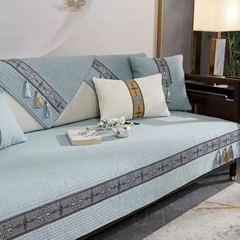 Диванная подушка из цельного дерева, новая китайская высококачественная нескользящая подушка из чистого хлопка, сезонная, простая, современная, чехол для дивана 70*70cm