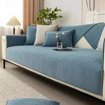 Диванная подушка из синели с рисунком «елочка», универсальная нескользящая пятностойкая скандинавская простая однотонная ткань для чехла на диван 70*70cm