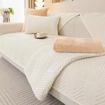 Диванная подушка кремового цвета, всесезонный универсальный хрустальный бархат, новый нескользящий встроенный кожаный чехол на подушку, тканевое полотенце 70*70cm